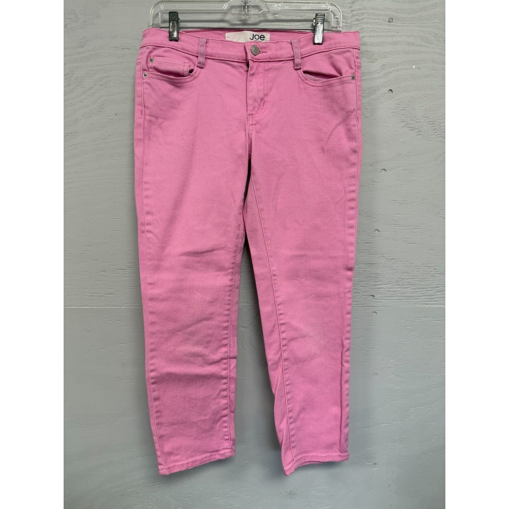 Joe Fresh Womens Slim Leg Pink Denim Pants Size 4 Mid Rise Stretch Jeans
